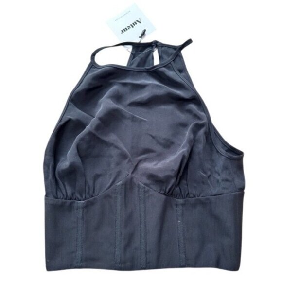 AUTEUR Aria Powernet Corset Top in Black